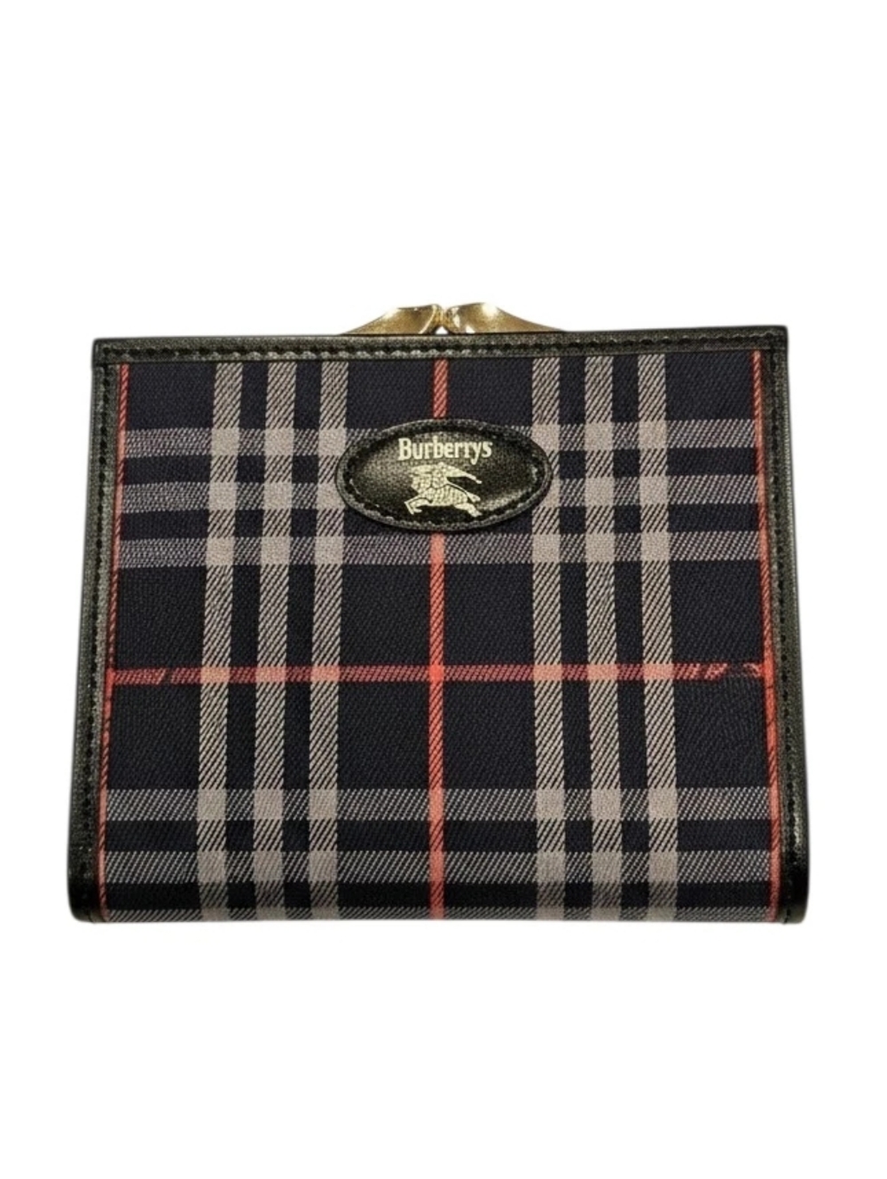 Burberrys Vintage Collectible Mini Wallet With Kisslock - Navy Nova Check - Picture 6 of 8